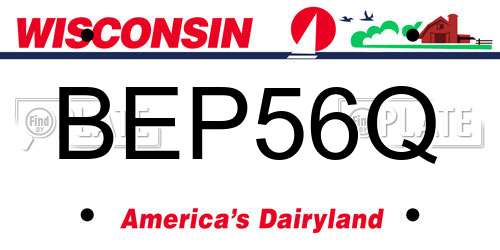 BEP56Q Wisconsin License Plate