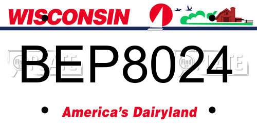 BEP8024 Wisconsin License Plate