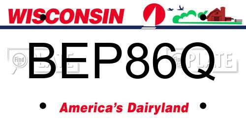 BEP86Q Wisconsin License Plate