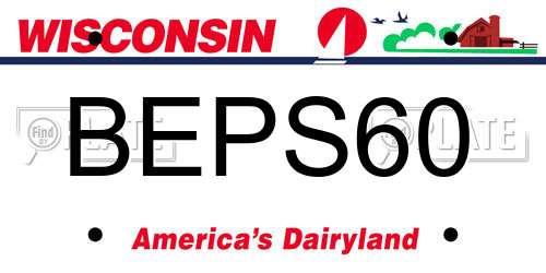 BEPS60 Wisconsin License Plate