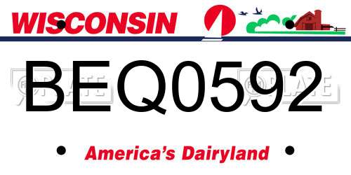 BEQ0592 Wisconsin License Plate