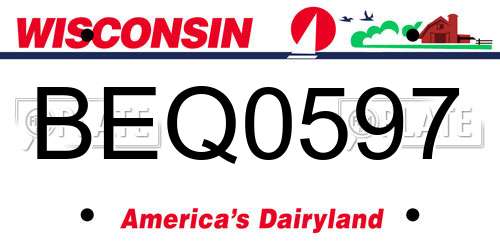 BEQ0597 Wisconsin License Plate