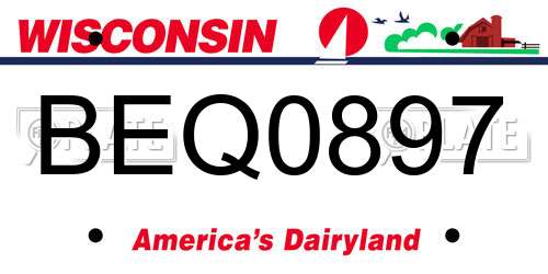 BEQ0897 Wisconsin License Plate