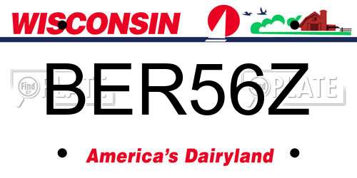 BER56Z Wisconsin License Plate