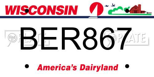 BER867 Wisconsin License Plate