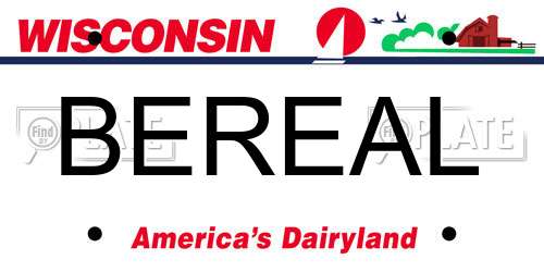 BEREAL Wisconsin License Plate