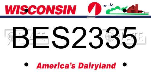 BES2335 Wisconsin License Plate