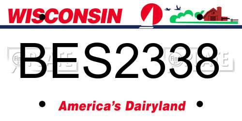 BES2338 Wisconsin License Plate