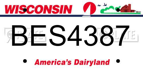 BES4387 Wisconsin License Plate