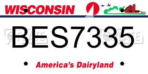 BES7335 Wisconsin License Plate