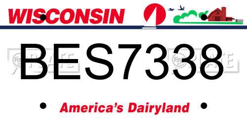 BES7338 Wisconsin License Plate