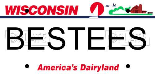 BESTEES Wisconsin License Plate