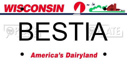 BESTIA Wisconsin License Plate