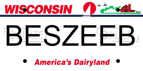 BESZEEB Wisconsin License Plate