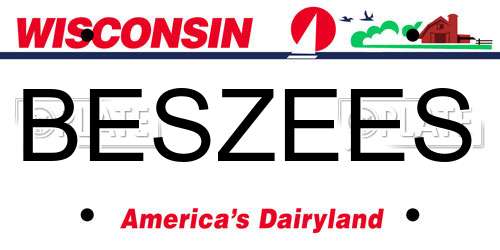 BESZEES Wisconsin License Plate