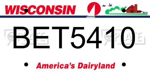 BET5410 Wisconsin License Plate