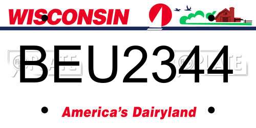 BEU2344 Wisconsin License Plate