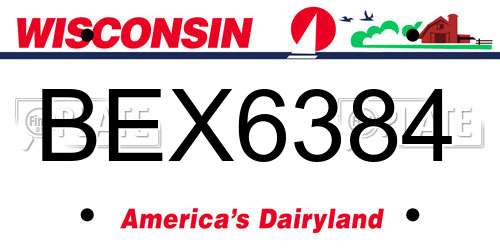 BEX6384 Wisconsin License Plate