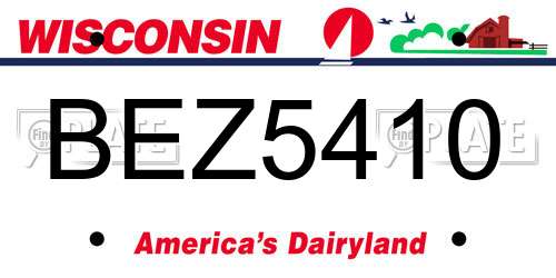 BEZ5410 Wisconsin License Plate