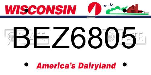 BEZ6805 Wisconsin License Plate