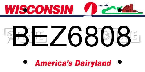 BEZ6808 Wisconsin License Plate