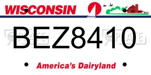 BEZ8410 Wisconsin License Plate