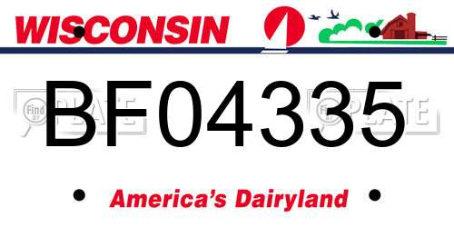 BF04335 Wisconsin License Plate