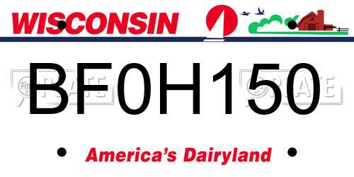 BF0H150 Wisconsin License Plate