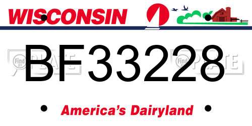 BF33228 Wisconsin License Plate