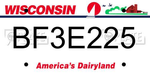 BF3E225 Wisconsin License Plate