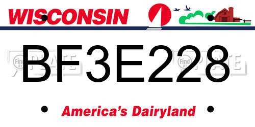 BF3E228 Wisconsin License Plate