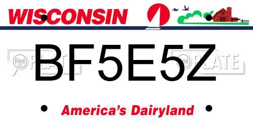 BF5E5Z Wisconsin License Plate