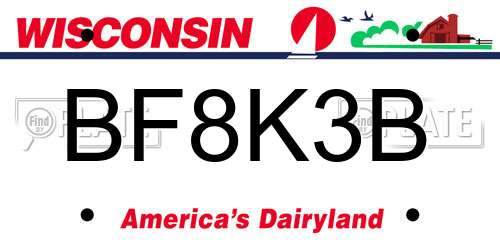 BF8K3B Wisconsin License Plate