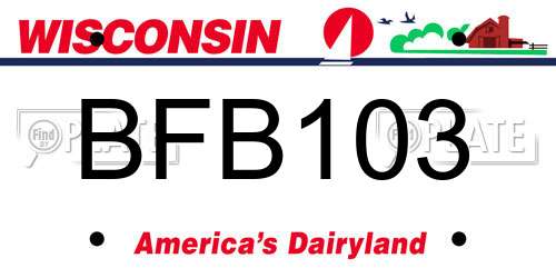 BFB103 Wisconsin License Plate