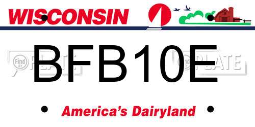 BFB10E Wisconsin License Plate