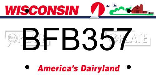 BFB357 Wisconsin License Plate