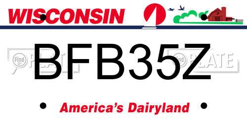 BFB35Z Wisconsin License Plate