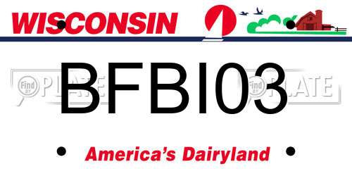 BFBI03 Wisconsin License Plate