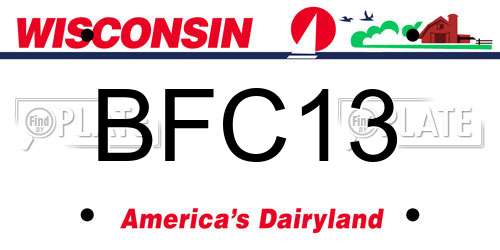 BFC13 Wisconsin License Plate