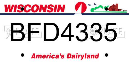 BFD4335 Wisconsin License Plate