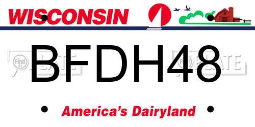 BFDH48 Wisconsin License Plate