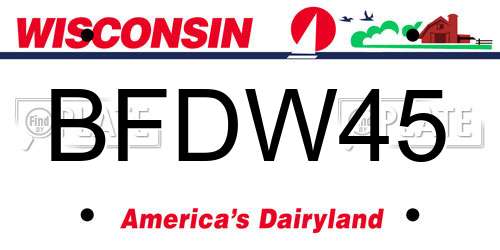 BFDW45 Wisconsin License Plate
