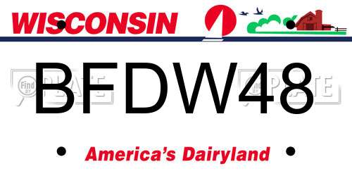 BFDW48 Wisconsin License Plate