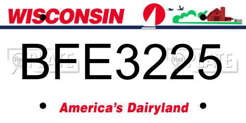 BFE3225 Wisconsin License Plate