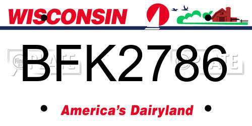 BFK2786 Wisconsin License Plate