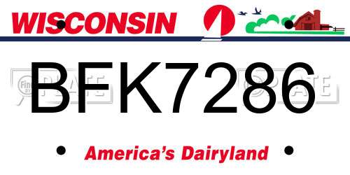 BFK7286 Wisconsin License Plate