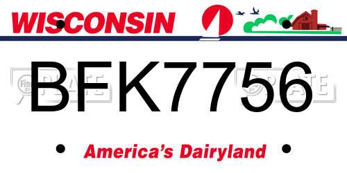 BFK7756 Wisconsin License Plate