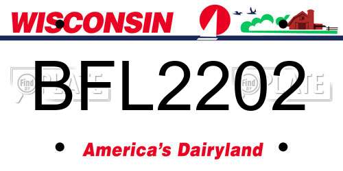 BFL2202 Wisconsin License Plate