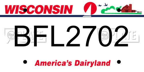 BFL2702 Wisconsin License Plate
