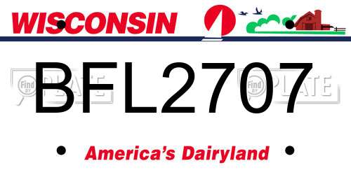 BFL2707 Wisconsin License Plate